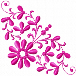 Flowers And Tree Embroidery Design 12